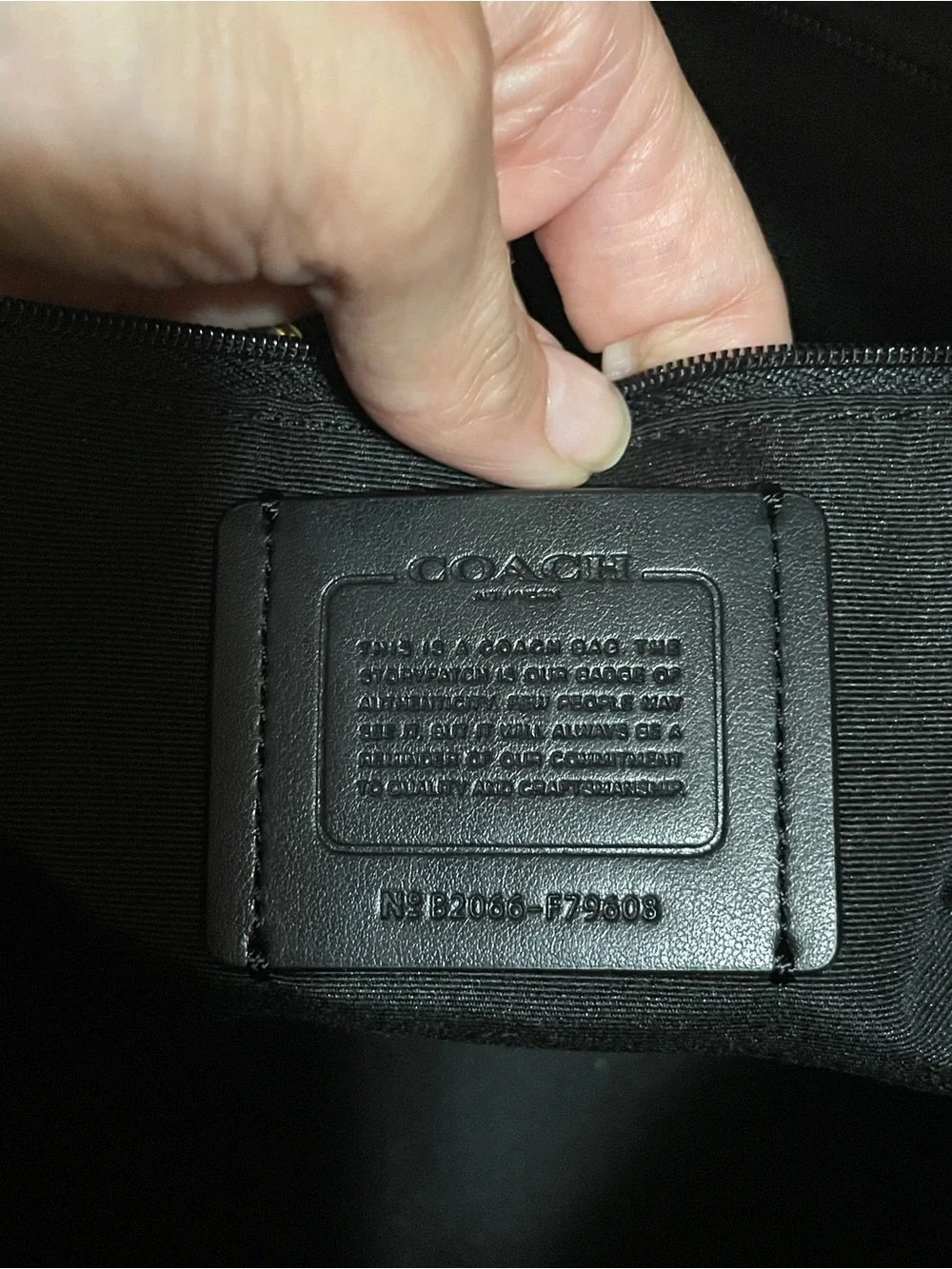 Coach Black Saffiano Leather Tote with Front Zip Pocket
